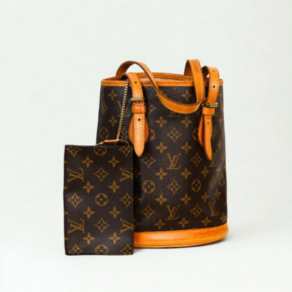 Louis Vuitton Bucket PM Tote Bag | Monogram Canvas | With Pochette | AR1000 | 23 x 26 x 16cm #70385
