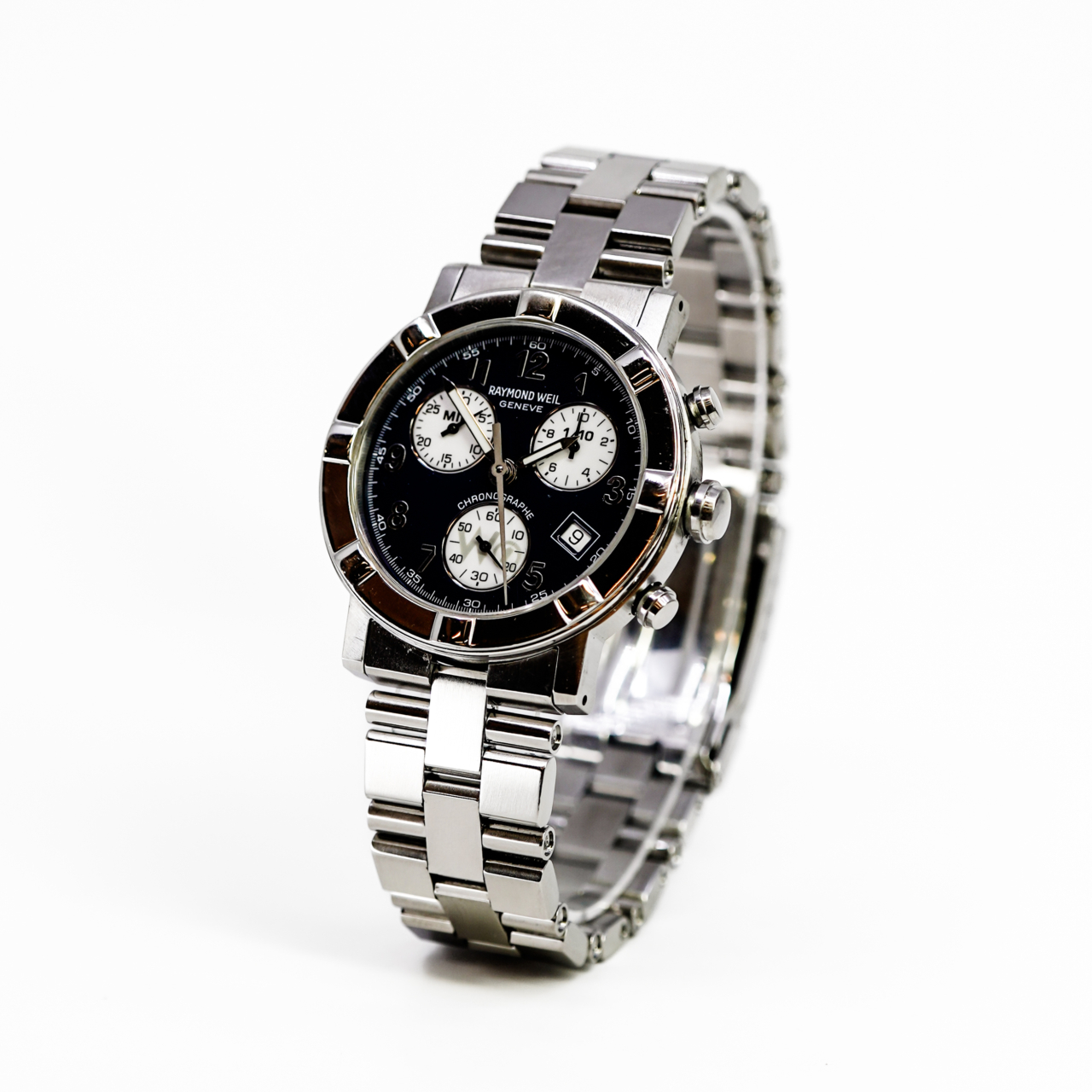 Raymond Weil W1 5000 Chronograph Watch 38mm Stainless Steel Full Set #70085 Raymond Weil W1 5000 Chronograph Watch 38mm Stainless Steel Full Set #70085 - Image 3