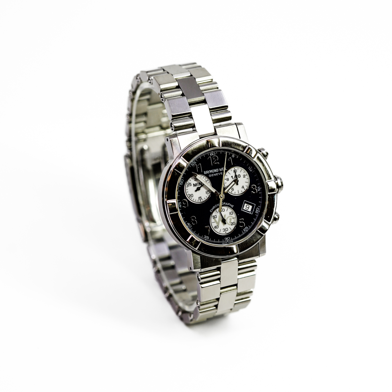 Raymond Weil W1 5000 Chronograph Watch 38mm Stainless Steel Full Set #70085 Raymond Weil W1 5000 Chronograph Watch 38mm Stainless Steel Full Set #70085 - Image 4