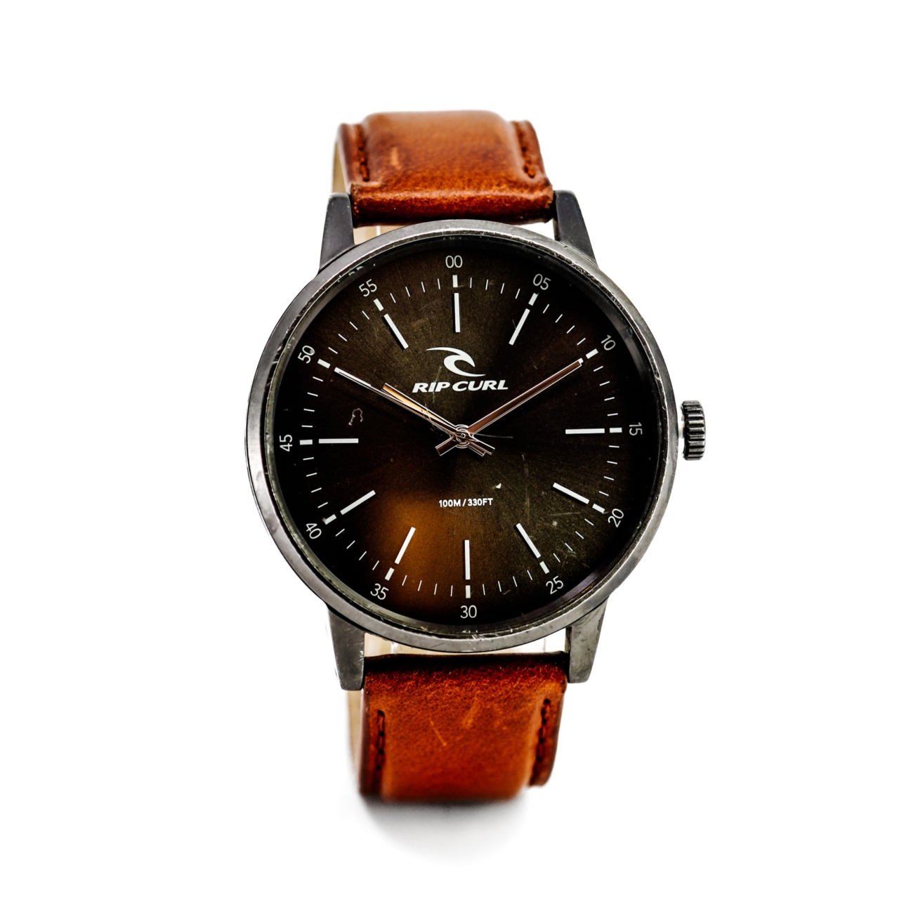 Rip Curl Drake A2799 Quartz Watch 42mm Black Dial Tan Leather Strap 100m WR #69505 Rip Curl Drake A2799 Quartz Watch 42mm Black Dial Tan Leather Strap 100m WR #69505 - Image 2