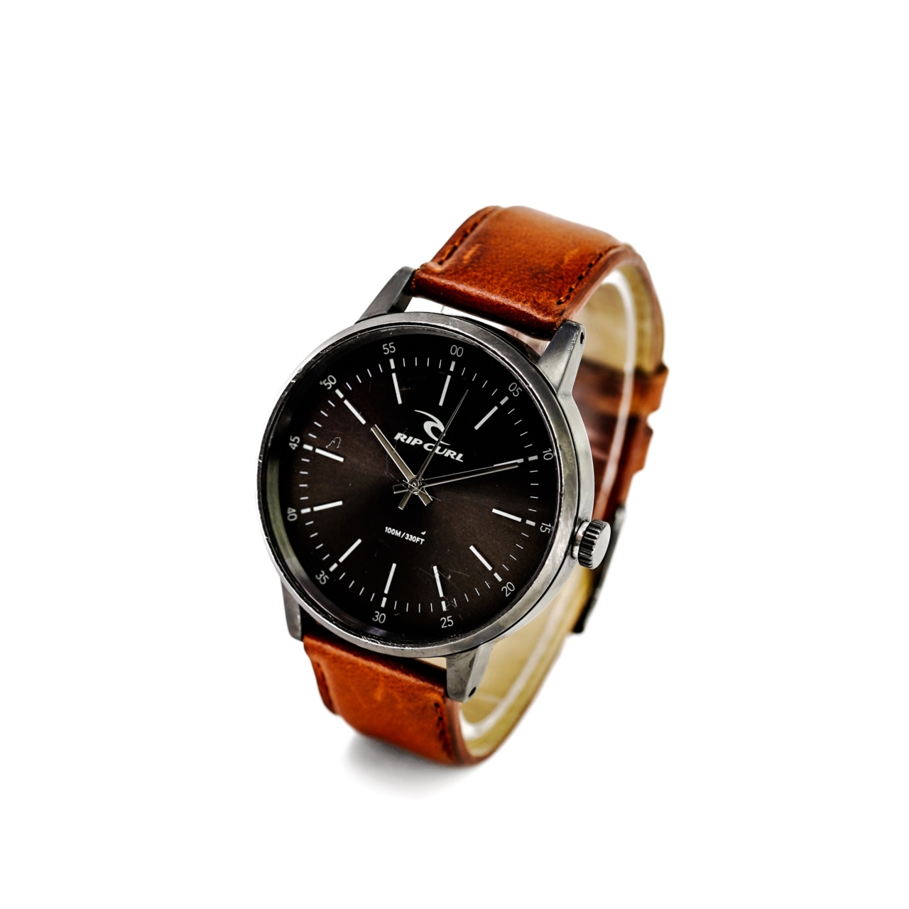 Rip Curl Drake A2799 Quartz Watch 42mm Black Dial Tan Leather Strap 100m WR #69505 Rip Curl Drake A2799 Quartz Watch 42mm Black Dial Tan Leather Strap 100m WR #69505 - Image 4