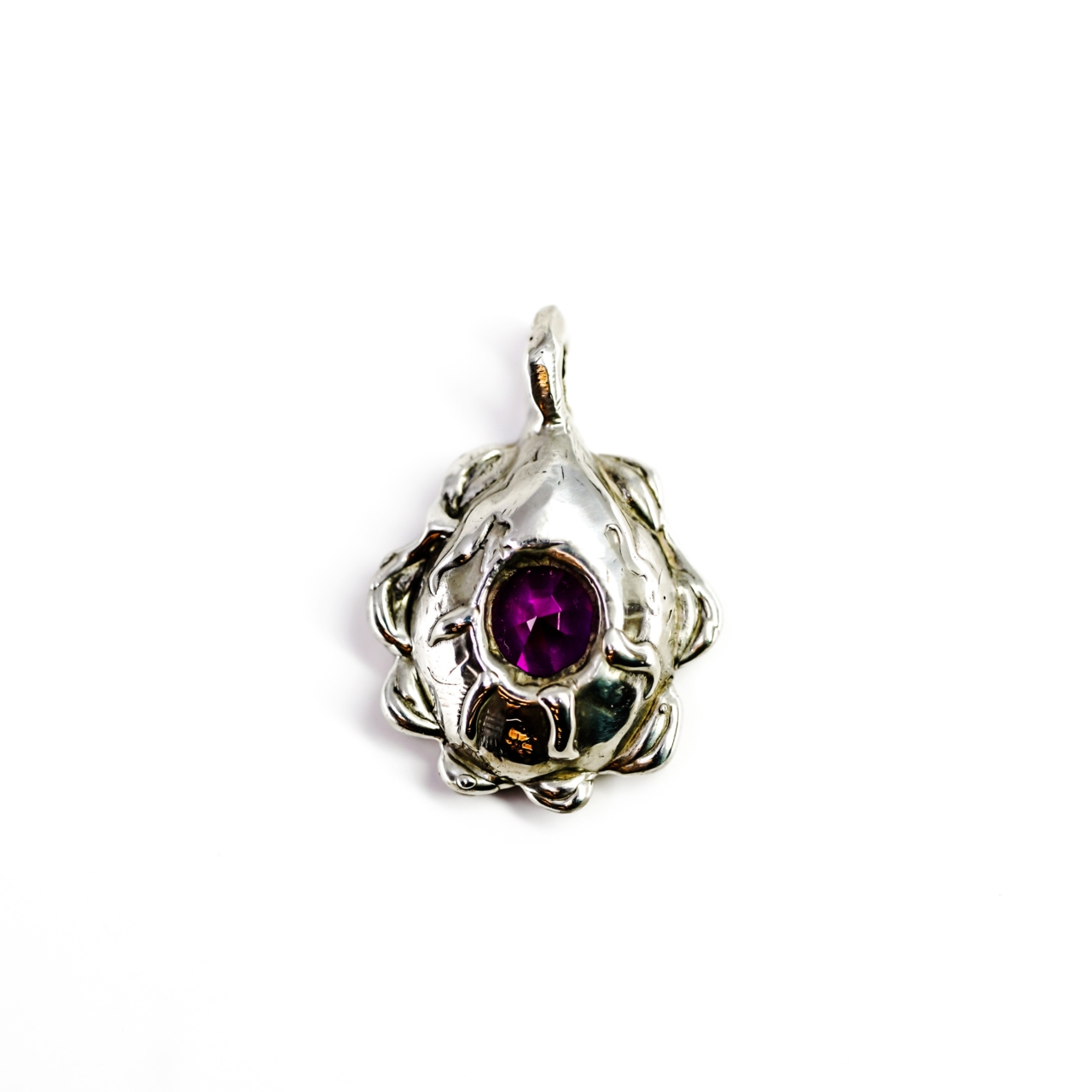 Sterling Silver 925 Synthetic Pink Sapphire Starburst Pendant 8.7g #70013 Sterling Silver 925 Synthetic Pink Sapphire Starburst Pendant 8.7g #70013 - Image 2