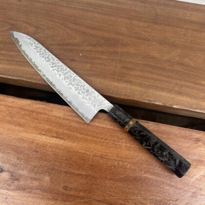 Tsunehisa White #2 SS Clad Tsuchime Gyuto 210mm Carbon Fibre Handle — Unsharpened #70192