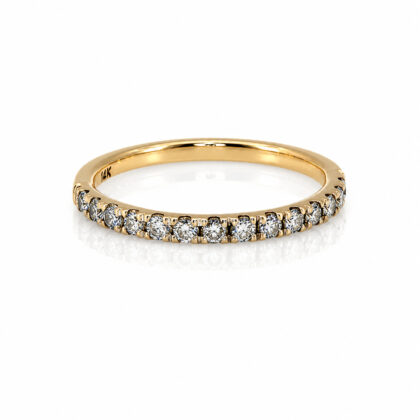 14ct Yellow Gold Diamond Half Eternity Ring | Claw Set | Size M | Hallmarked 14K | 1.9g #70375-1