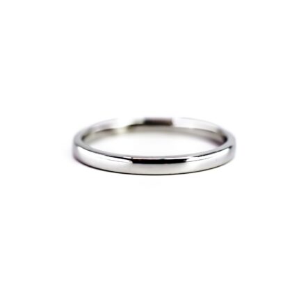 18ct White Gold Court Wedding Band | Size N½ #70528