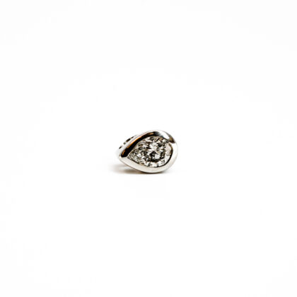 18ct White Gold Handmade Pear Diamond Pendant | Valued $3,650 #70157