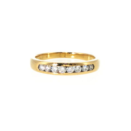 18ct Yellow Gold Diamond Channel-Set Half Eternity Ring | Size N½ | Hallmarked 18ct | 3.6g #70352