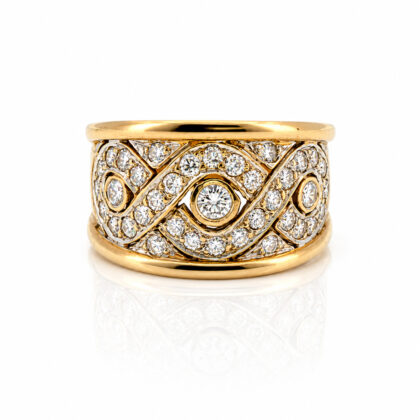 18ct Yellow Gold Diamond Wide Band Ring | 0.77ct TDW | Size N | Hallmarked 18ct | 9.0g | Valued $8,500 #69799