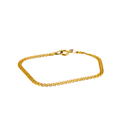 18ct Yellow Gold Double Trace Chain Bracelet | 15cm #70222