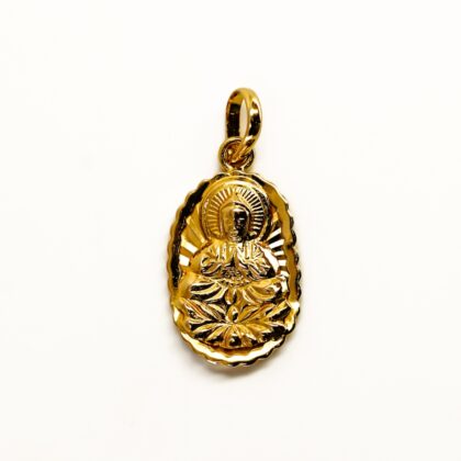 18ct Yellow Gold Guanyin / Buddha Pendant | 17 x 12mm | 1.1g #70217-1