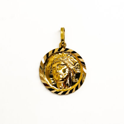18ct Yellow Gold Jesus Christ Medal Pendant | 16mm | Hallmarked K18 | 1.1g #70261
