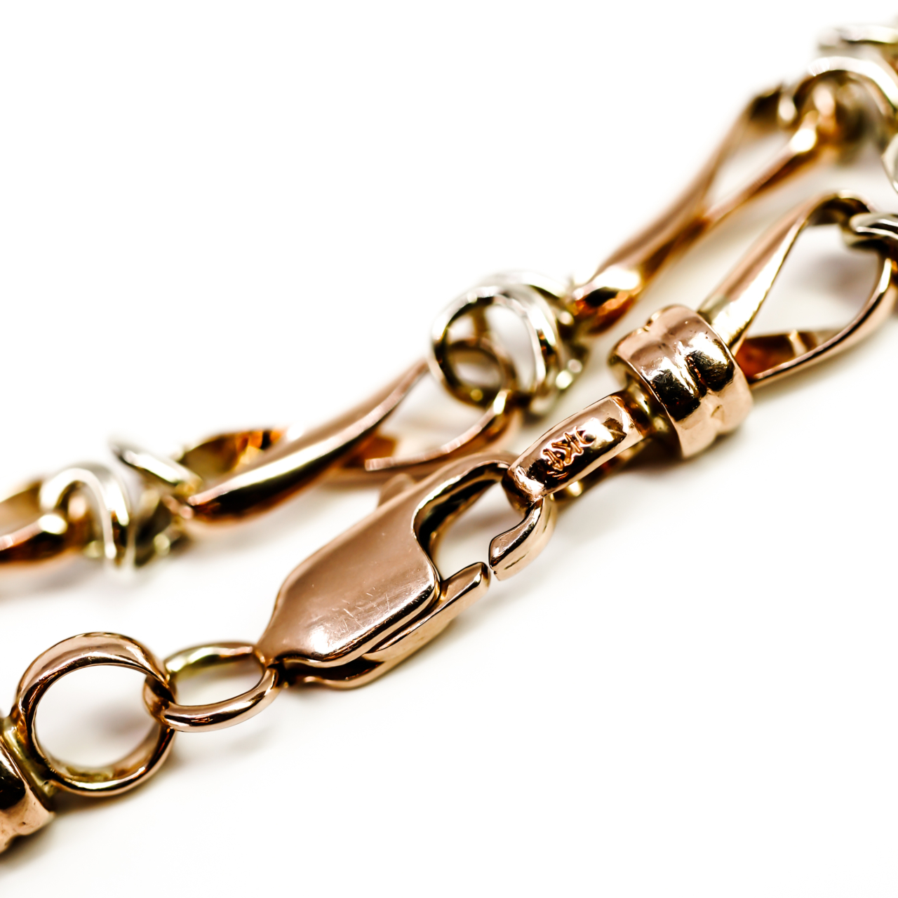 9ct Two-Tone Gold Knot Link Bracelet | Rose & White Gold | 19cm | 8.8g | Hallmarked 9ct #70152 9ct Two-Tone Gold Knot Link Bracelet | Rose & White Gold | 19cm | 8.8g | Hallmarked 9ct #70152 - Image 6