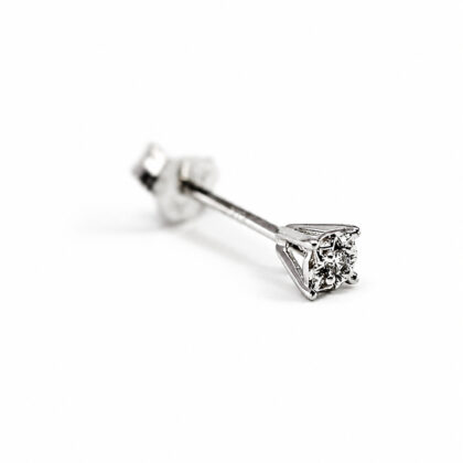 9ct White Gold Diamond Solitaire Single Stud Earring #70150