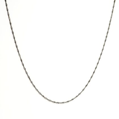 9ct White Gold Singapore Twist Chain | Italian | 50cm | Hallmarked 375 Italy | 1.6g #70245