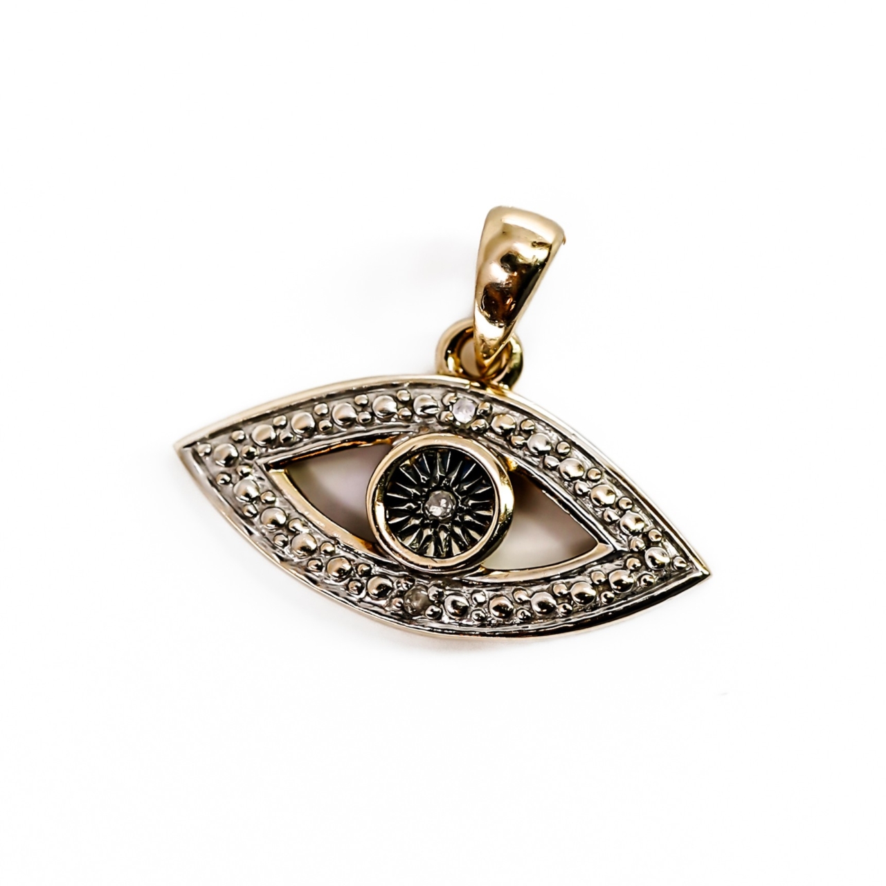 9ct Yellow Gold Diamond Evil Eye Pendant | 18mm | 1g | Hallmarked 9ct #70247 9ct Yellow Gold Diamond Evil Eye Pendant | 18mm | 1g | Hallmarked 9ct #70247 - Image 7
