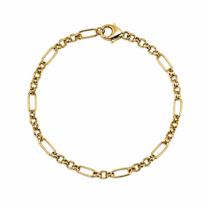 9ct Yellow Gold Figaro 5-1 Bracelet | 18cm | Hallmarked 375 | 2.7g #70025