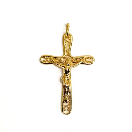 9ct Yellow Gold Filigree Crucifix Pendant | 37.5 x 25mm | Hallmarked 375 | 1.5g #70262
