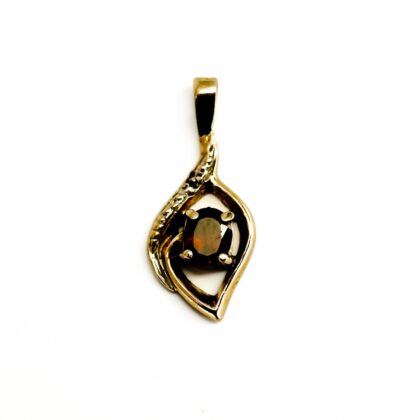 9ct Yellow Gold Garnet Pendant | Open Teardrop Setting | 21mm | Hallmarked 375 | 0.9g #70317