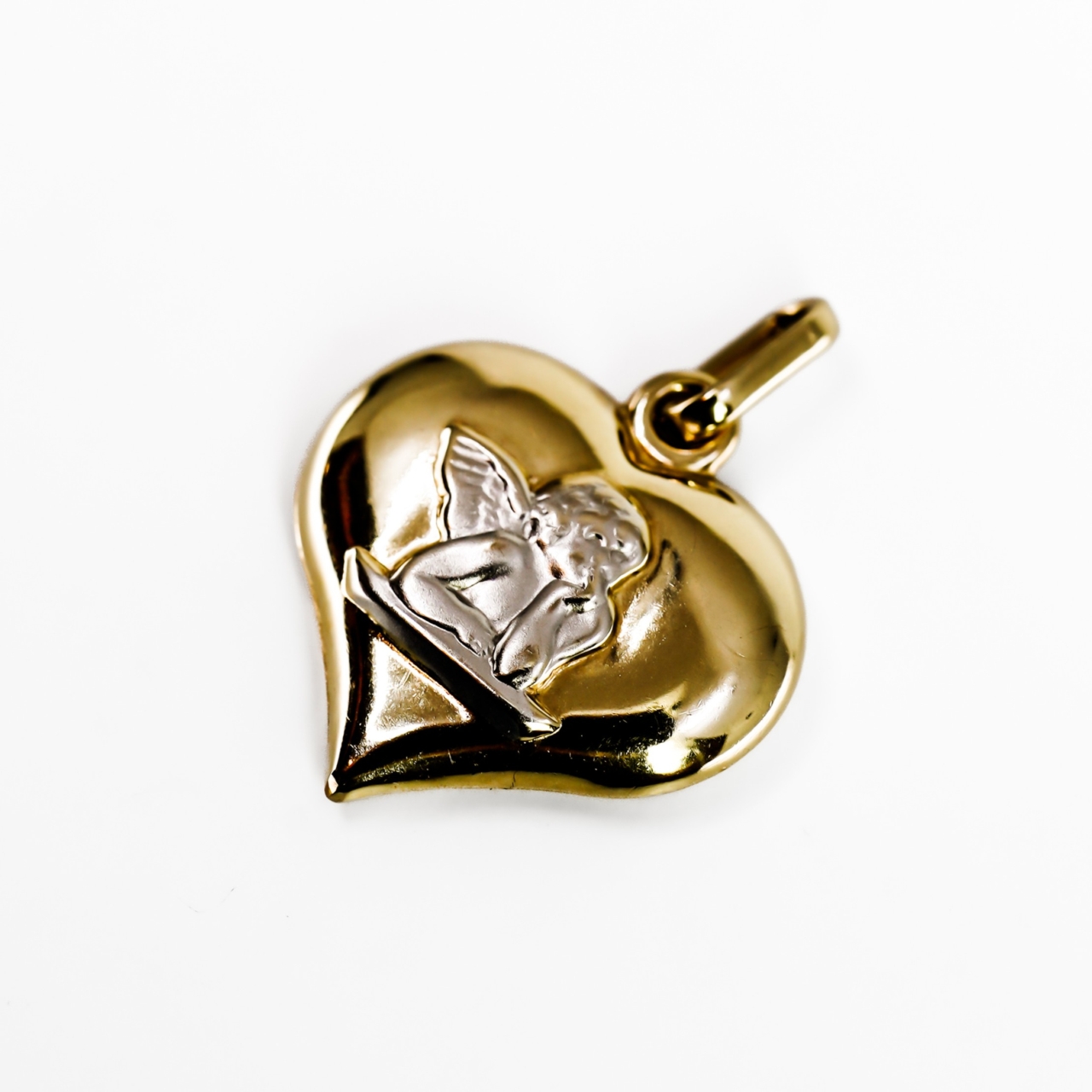 9ct Yellow Gold Two-Tone Cherub Heart Pendant | 16mm | 0.8g #70246 9ct Yellow Gold Two-Tone Cherub Heart Pendant | 16mm | 0.8g #70246 - Image 3