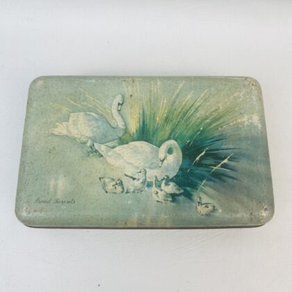 A.W. Allen's Melbourne Vintage Toffee Tin | "Proud Parents" Swan Scene | 21 x 13.5cm #70424-1