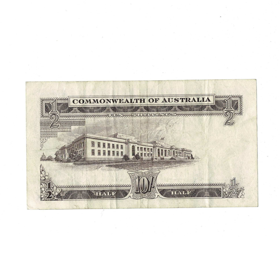 Australia ten shillings banknote 1960s Matthew Flinders Coombs/Wilson R33 pre-decimal currency #69833-3 Australia ten shillings banknote 1960s Matthew Flinders Coombs/Wilson R33 pre-decimal currency #69833-3 - Image 2