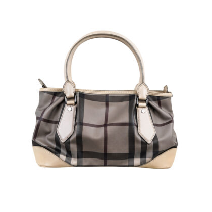 Burberry Heathcliff Satchel | Smoked Check PVC & Cream Leather #70279