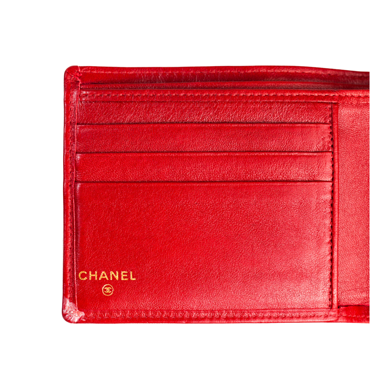Chanel Classic Quilted Bifold Wallet | Red Lambskin | With Card & Box #70417 Chanel Classic Quilted Bifold Wallet | Red Lambskin | With Card & Box #70417 - Image 7