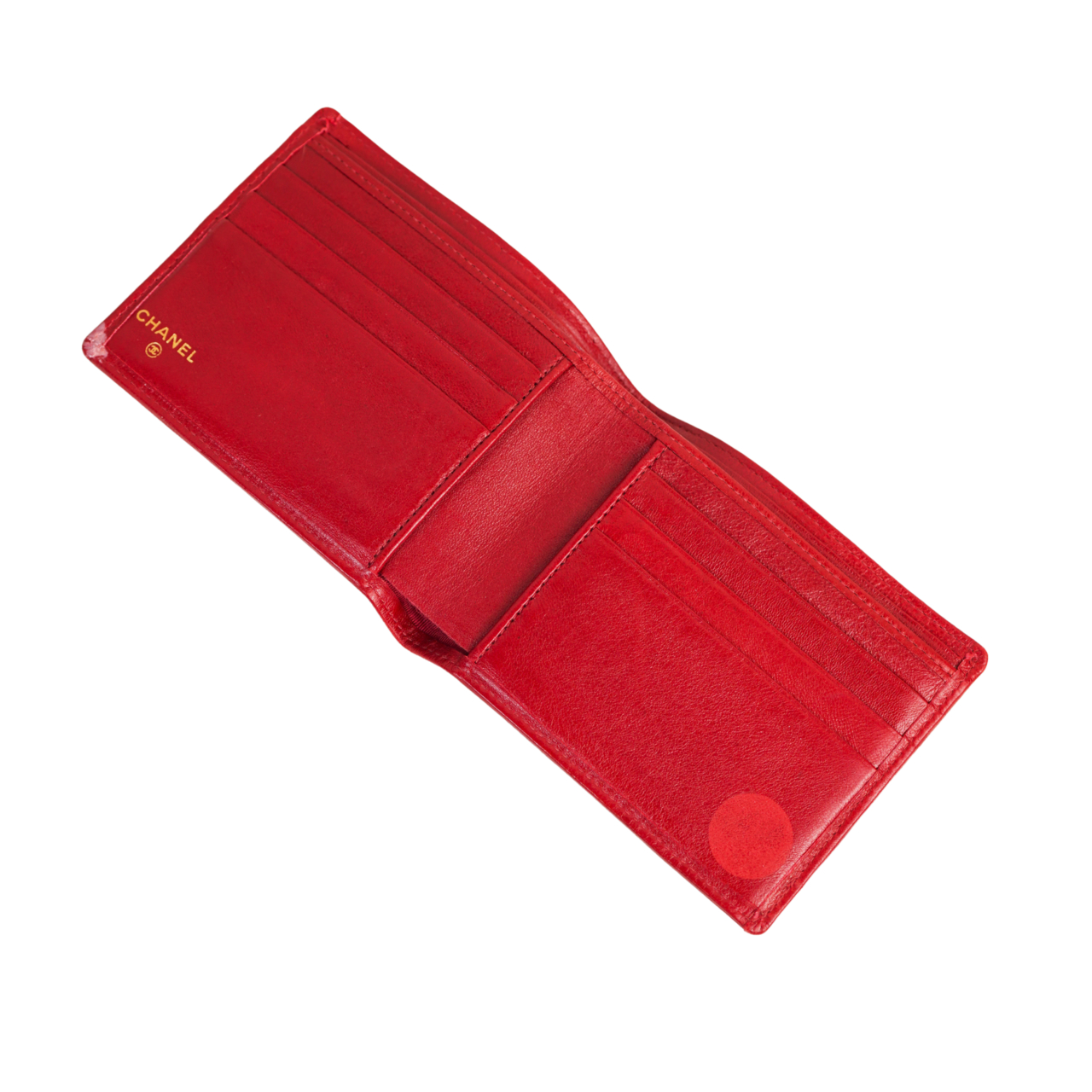 Chanel Classic Quilted Bifold Wallet | Red Lambskin | With Card & Box #70417 Chanel Classic Quilted Bifold Wallet | Red Lambskin | With Card & Box #70417 - Image 6