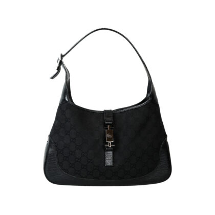 Gucci Jackie 1961 Black GG Canvas Shoulder Bag #70182