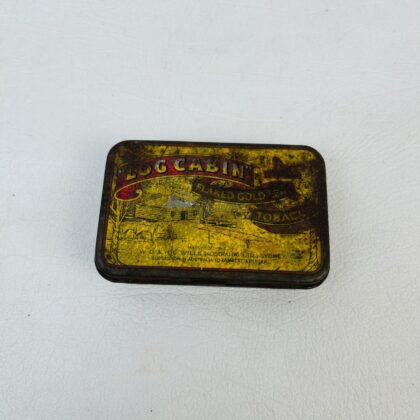 "Log Cabin" Flaked Gold Leaf Tobacco Vintage Tin | W.D. & H.O. Wills (Australia) Ltd. | Sydney | 8 x 5.5cm #70423-10