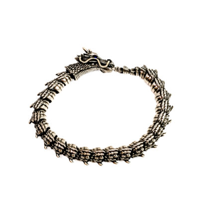 Mens Stainless Steel Dragon Bracelet | Dragon Head Clasp | 21cm | 58.6g #70338