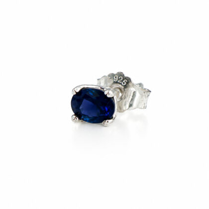 Sterling Silver Blue Sapphire Single Stud Earring #70275