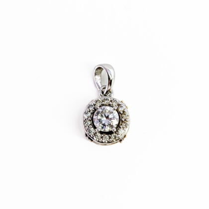 Sterling Silver CZ Halo Cluster Pendant #70270