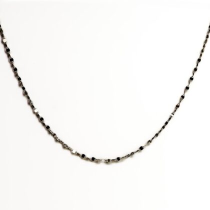 Sterling Silver Flat Bead & Link Chain | Italian | 50cm | Hallmarked 925 Italy | 2.6g #70302