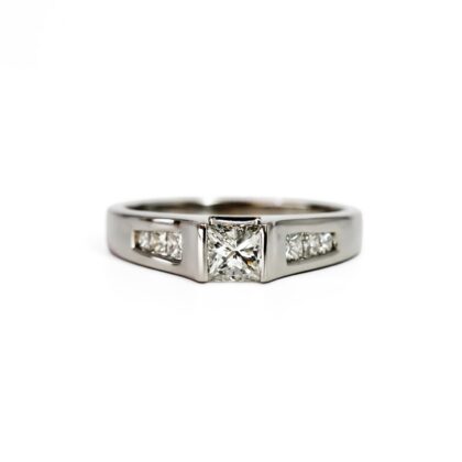 18ct White Gold 0.75ct TDW Princess Cut Diamond Ring | Size O | Valued at $5,850 #69982
