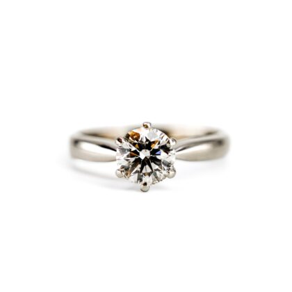 18ct White Gold 1.01ct Round Brilliant Diamond Solitaire Ring H/SI2 ADGL Cert Valued $10,300 #70167