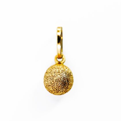 18ct Yellow Gold Hollow Textured Sphere Pendant #70611