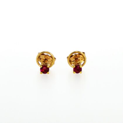 18ct Yellow Gold Ruby Stud Earrings #70486