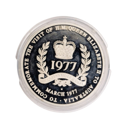 1977 Queen Elizabeth II Silver Jubilee Visit to Australia Sterling Silver Medallion #70118