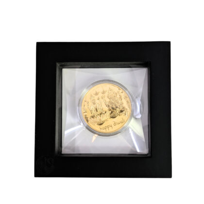 2023 Diwali Festival 1oz .9999 Silver 24K Gilded Medallion Box & COA #70852-1