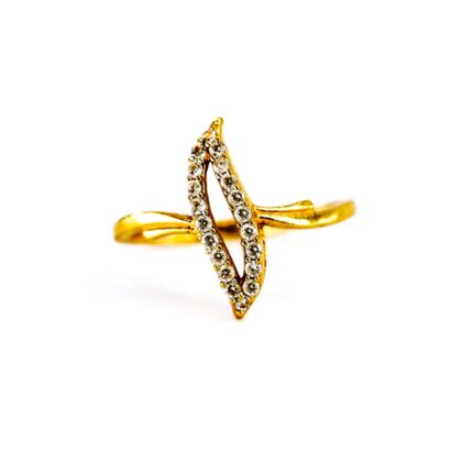 21ct Yellow Gold Cubic Zirconia Ring Size L #69448