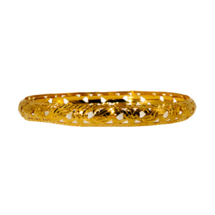 Monty's 22ct Yellow Gold Pierced Floral Bangle | Hallmarked 22ct #70637