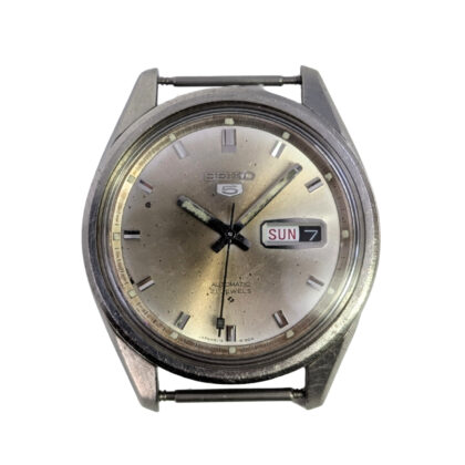 Vintage Seiko 5 Automatic 6119-8163 Day Date Watch 38mm Silver Dial circa 1971  #70516
