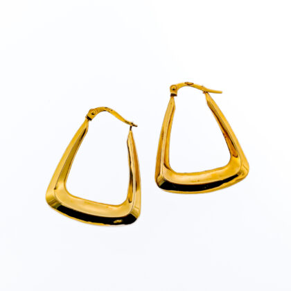 Monty's 9ct Yellow Gold Abstract Hoop Earrings | Modern Geometric Design #70945