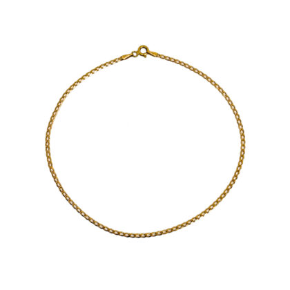 9ct Yellow Gold Anklet 25cm 1.4g Fine Cable Link Hallmarked #69910
