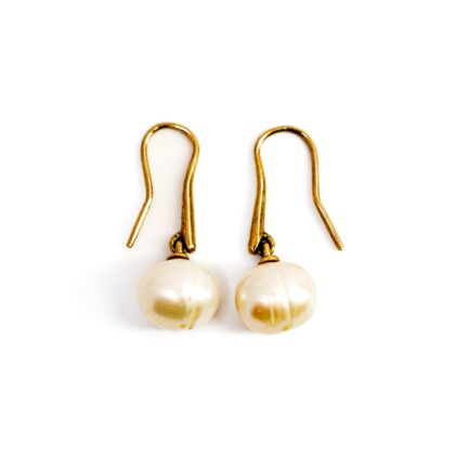 9ct Yellow Gold Cultured Pearl Drop Earrings | 4.3g | 28.9mm #70752