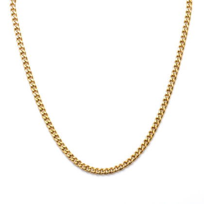 9ct Yellow Gold Curb Link Chain Necklace 55cm Hallmarked 375 Italy #71071