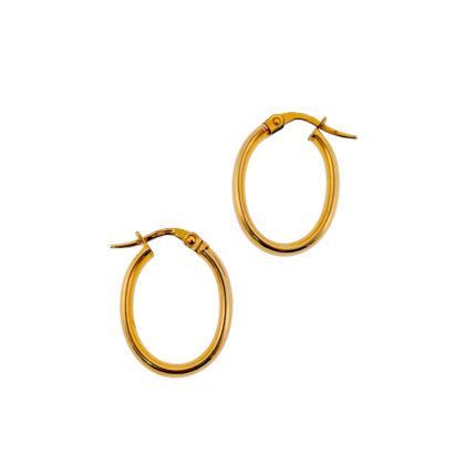 Monty's 9ct Yellow Gold Oval Hoop Earrings | Classic Polished Design #70946
