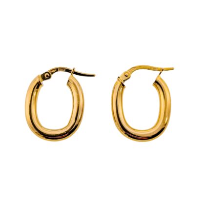 Monty's 9ct Yellow Gold Oval Hoop Earrings | Italian Made #70943