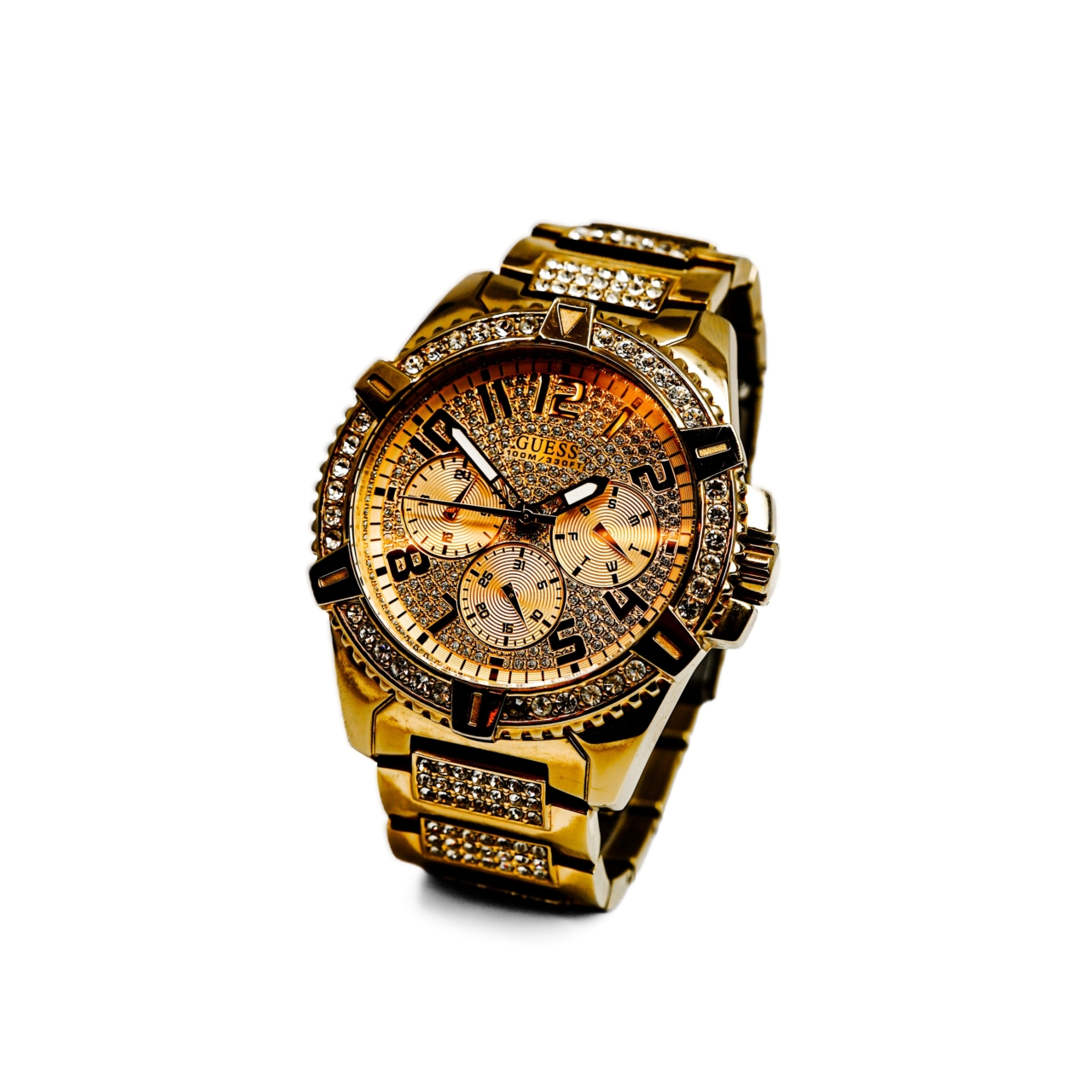 Guess W0799G2 Gold Tone Diamante 47mm Quartz Watch 19cm Band #65573 Guess W0799G2 Gold Tone Diamante 47mm Quartz Watch 19cm Band #65573 - Image 5